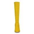 thumbnail image 6 of BLISSFUL STEP Valentine's Women's Knee High Boots Side Zipper Faux Suede Block Chunky Heels Yellow 5.5, 6 of 7