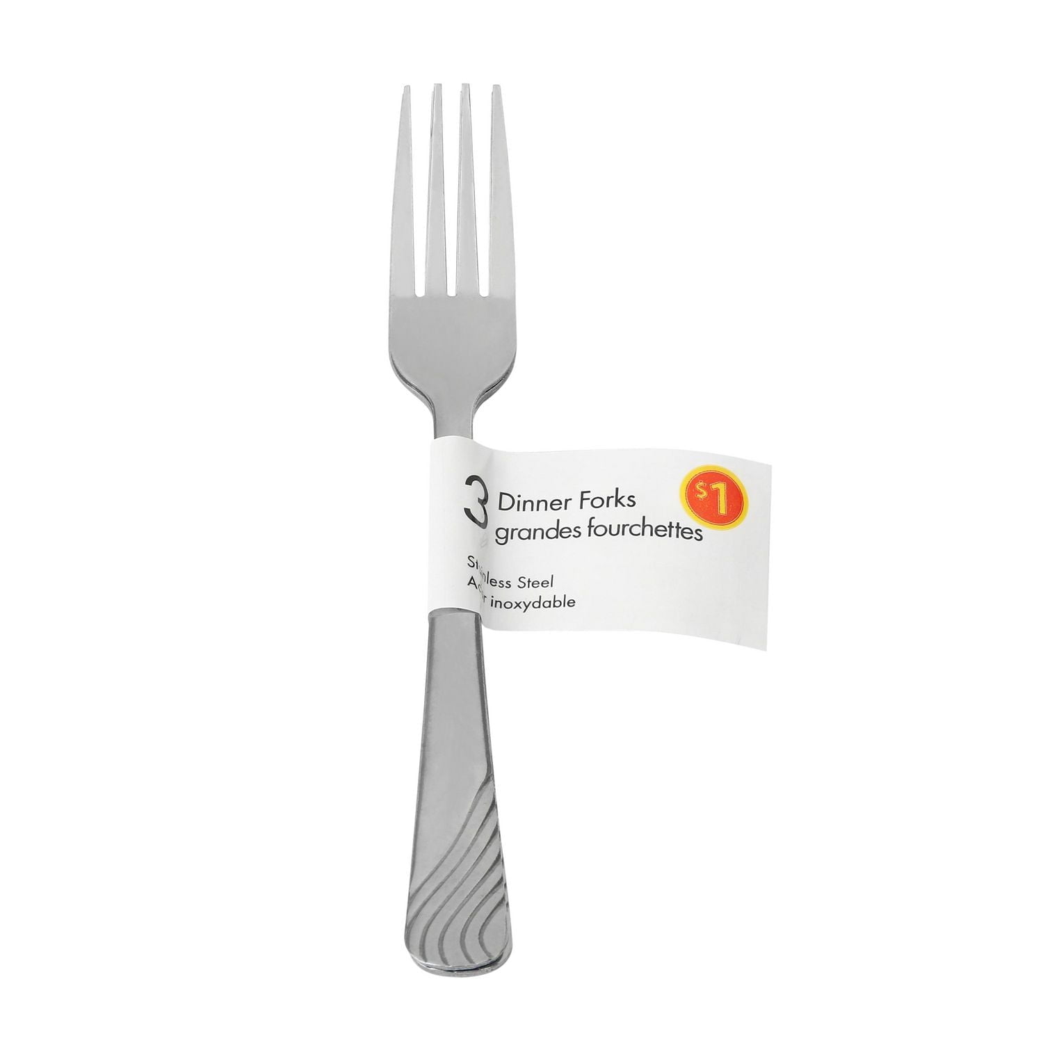 Mainstays 3-Piece Swirl Pattern Dinner Forks Silver
