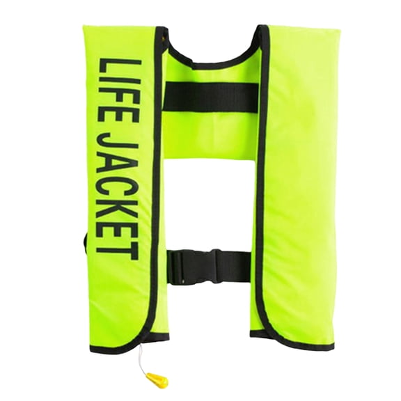 Automatic Inflatable Life Vest with Reflective Strips & Emergency Whistle, Water Sports Jacket for Boating, Fishing, Kayaking, SUP, Paddleboarding, Green