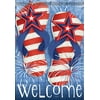 Flip Flop Fireworks Garden Flag Welcome Stars & Stripes Patriotic 13" x 18"