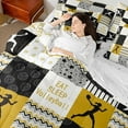 thumbnail image 4 of Castle Fairy Gamer Volleyball Girl 7 Pieces Bedding Comforter Set,Lattice Stripes Full Bedding Set Lightweight,Sport Theme Fitted Sheet Flat Sheet,Geometric Room Decor, 4 of 8