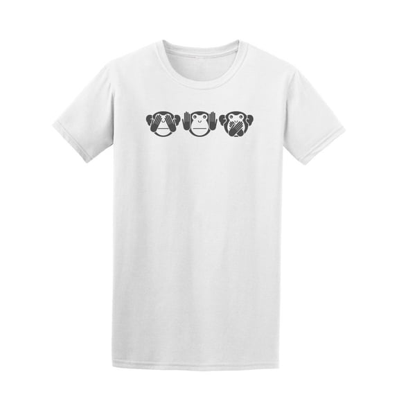 No See No Hear No Speak Monkey Tee. Men's -Image by Shutterstock