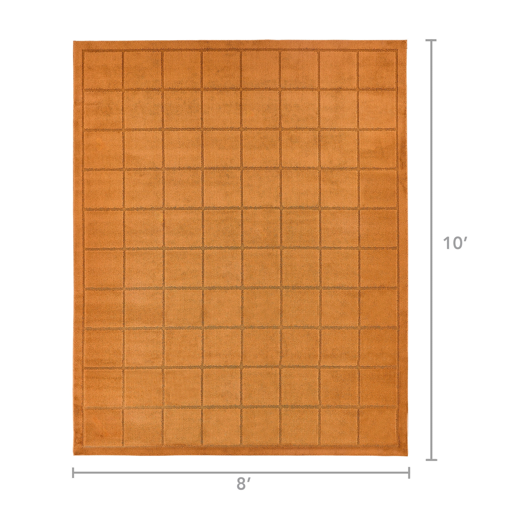 Mainstays High-Low Tufted Grid Brown Indoor Area Rug, 8 ft x 10 ft