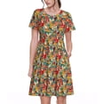 thumbnail image 1 of Balery Funny Owl Bird Vestidos sueltos de manga corta para mujer, vestidos de verano 2025, vestidos casuales de corte A con vuelo., 1 of 6