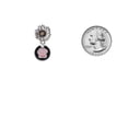 thumbnail image 3 of Delight Jewelry Silver-tone Pink Paw on Black Disc - Two-tone Daisy Flower Post Earrings, 3 of 4