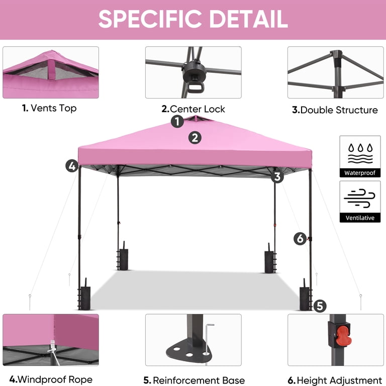 Ainfox 10x10ft Pop-up Canopy Tent, UV Protection, Adjustable Ainfox 10x10ft Pop-up Canopy Tent, UV Protection, Adjustable
