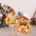 thumbnail image 3 of 2PCS Christmas Gingerbread Man Doll Gingerbread Figures with Chef Hat Bowknot Christmas Ornament Doll Table Tree, 3 of 8
