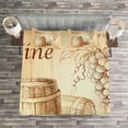 thumbnail image 3 of Ambesonne Wine Quilted Bedspread Set 3 Pcs, Bunch of Grapes, King Size, Brown Peach, 3 of 3