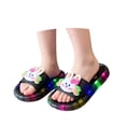 thumbnail image 3 of Toddler Kids Light Up Slide Sandals Soft LED Flashing Slippers Casual Summer Shoes for Boys Girls Indoor Outdoor Black Size 7-8 Years, 3 of 5