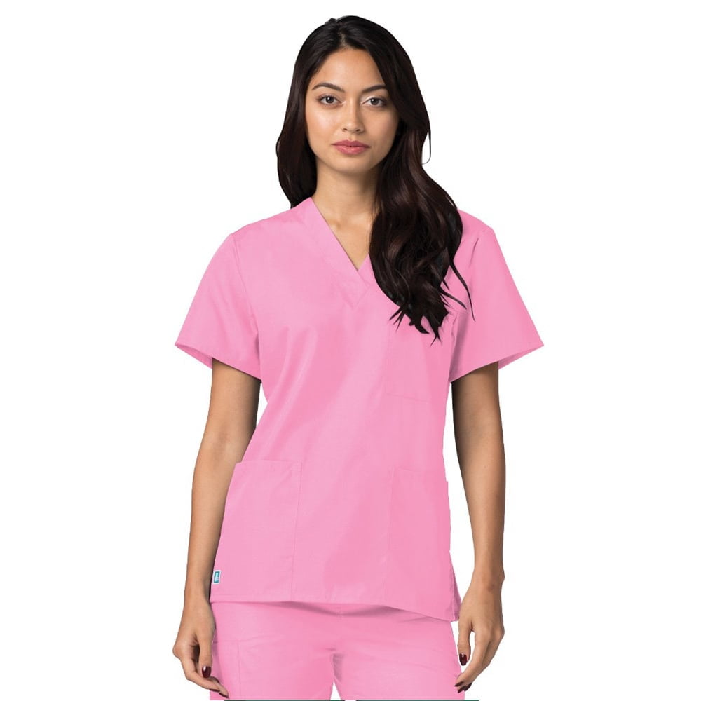 Download Adar - Universal Basics by Adar Women's V Neck 3 Pocket Solid Scrub Top - Walmart.com - Walmart.com