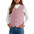 thumbnail image 2 of StSilkitty Boys Girls Puffer Vest Sleeveless V Neck Button down Quilted Jacket Vest Fall Winter School Uniform Coat, 2 of 5