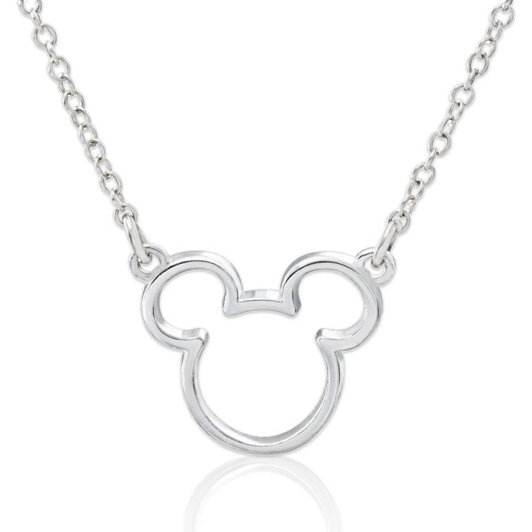 Disney Girls/Tween Sterling Silver Mickey Mouse Necklace with Chain