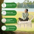 thumbnail image 7 of Boho Beige Hammock Chair with Cushions, Max 350 Lbs Load-Bearing, Perfect for Porch, Garden & Bedroom Retreat, 7 of 7
