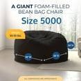 thumbnail image 3 of Ultimate Sack 5000 5-Foot Bean Bag Chair with Footstool Set, Charcoal Fur Cover, 3 of 8