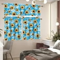 thumbnail image 6 of Blue Sunflower Kitchen Curtains Swag Valance and Tier Curtains Set 36 Inch Length Rod Pocket Drape Panels Pair Curtains for Bathroom/Cafe/Window, 6 of 6