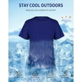thumbnail image 5 of Charmo Mens Short Sleeve Gradient Swim Shirts Quick Dry UPF 50+ Sun Protection Rash Guards Running Hiking Swimming Tops, 5 of 9