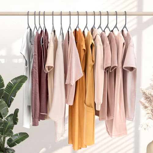 Plastic Hangers 20 Pack Grey - Clothes Hangers - Makes The Perfect Coat Hanger and General Space Saving Clothes Hangers for Closet - Percheros Ganchos para Colgar Ropa Hangars