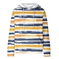 thumbnail image 5 of BiZtdJrK Women Fall Hoodies Casual Long Sleeve Drawstring Pullover Tops Fashion Stripe Print Hooded Sweatshirts with Pocket Navy S, 5 of 7