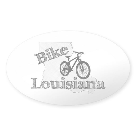 CafePress - Bike Louisiana - Sticker (Oval)