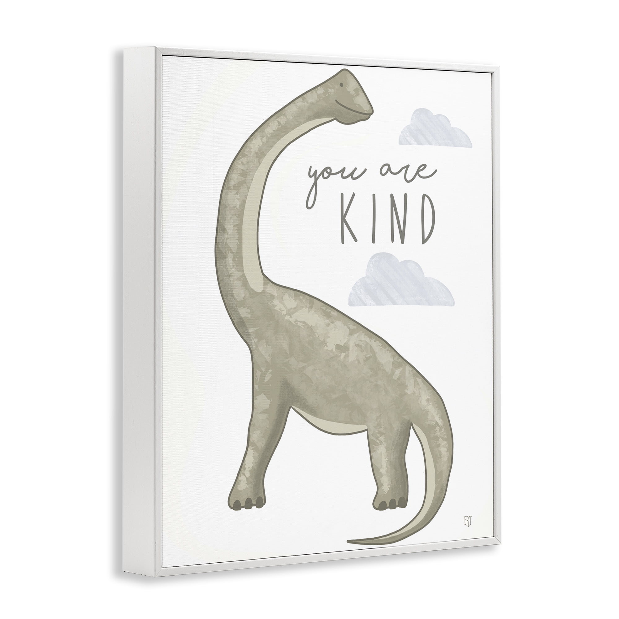 Stupell Industries You Are Kind Dinosaur White Framed Giclee Art, design by Elizabeth Tyndall