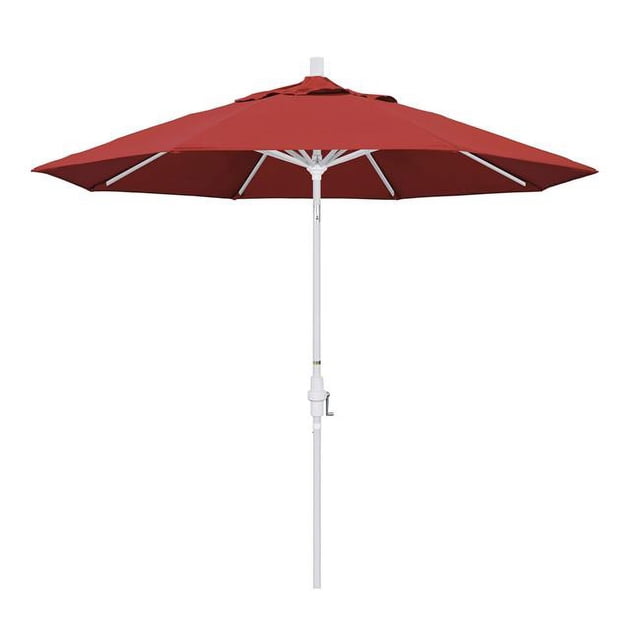 California Umbrella GSCU908170-F13 Parasol de Marché en Aluminium 9 Pieds Inclinaison du Collier - Blanc Mat-Oléfine-Rouge