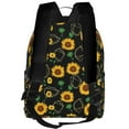 thumbnail image 3 of Lsque Sunflowers3 Pattern Backpack – School Travel Canvas Daypack with Ergonomic Padded Straps, Multiple Compartments & Leather Handle, 3 of 5