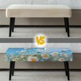 thumbnail image 5 of Jiueut Butterfly Daisy Pattern Bench Covers for Dining Room, Dustproof Rectangle Dining Chair Slipover Easy to Clean Bench Seat Protection for Dining Room, Kitchen, Bedroom, 5 of 7