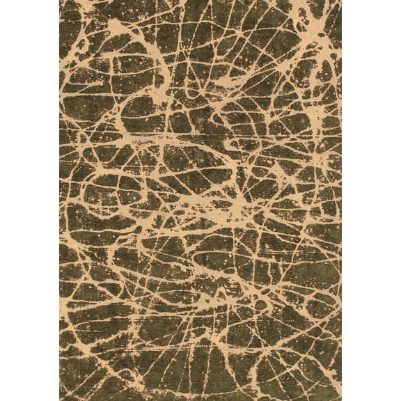 Ahgly Company Indoor Rectangle Abstract Brown Modern Area Rugs, 2' x 3'