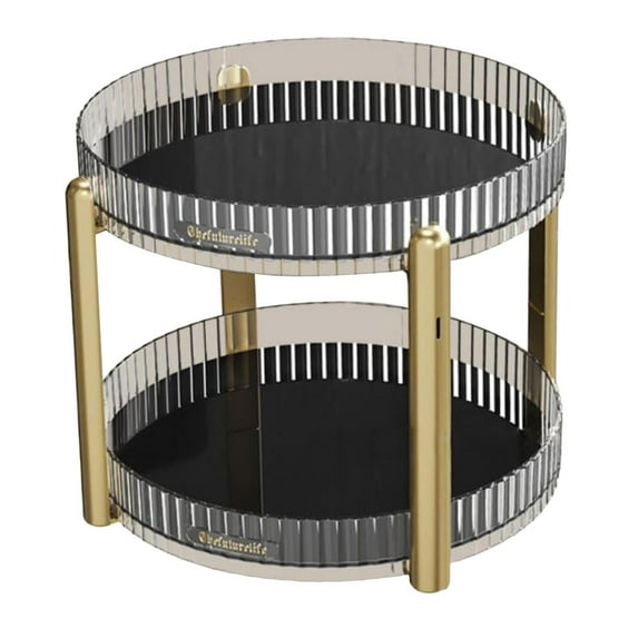 Rotating Spice Rack Holder Cosmetic Organizer Large Capacity Makeup Storage Rack Clear