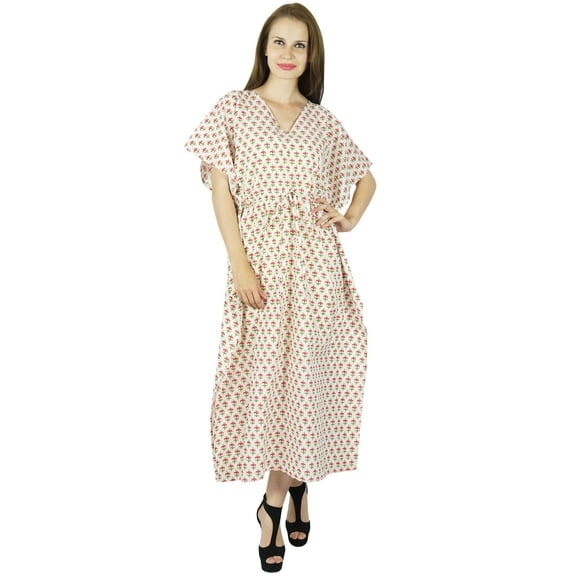 Bimba Women Long Maxi Gown Kaftan Floral Cotton Caftan Night Wear Coverup