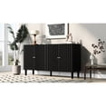 thumbnail image 5 of Wavy Patterned Four-Door Sideboard | For Primary Living Areas at Home | Balanced Look with Metal and Wood, 5 of 6