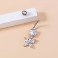 thumbnail image 4 of Dsseng 18G Belly Button Ring Mistletoe Navel Rings Surgical Steel Belly Button Piercing Sliver, 4 of 8