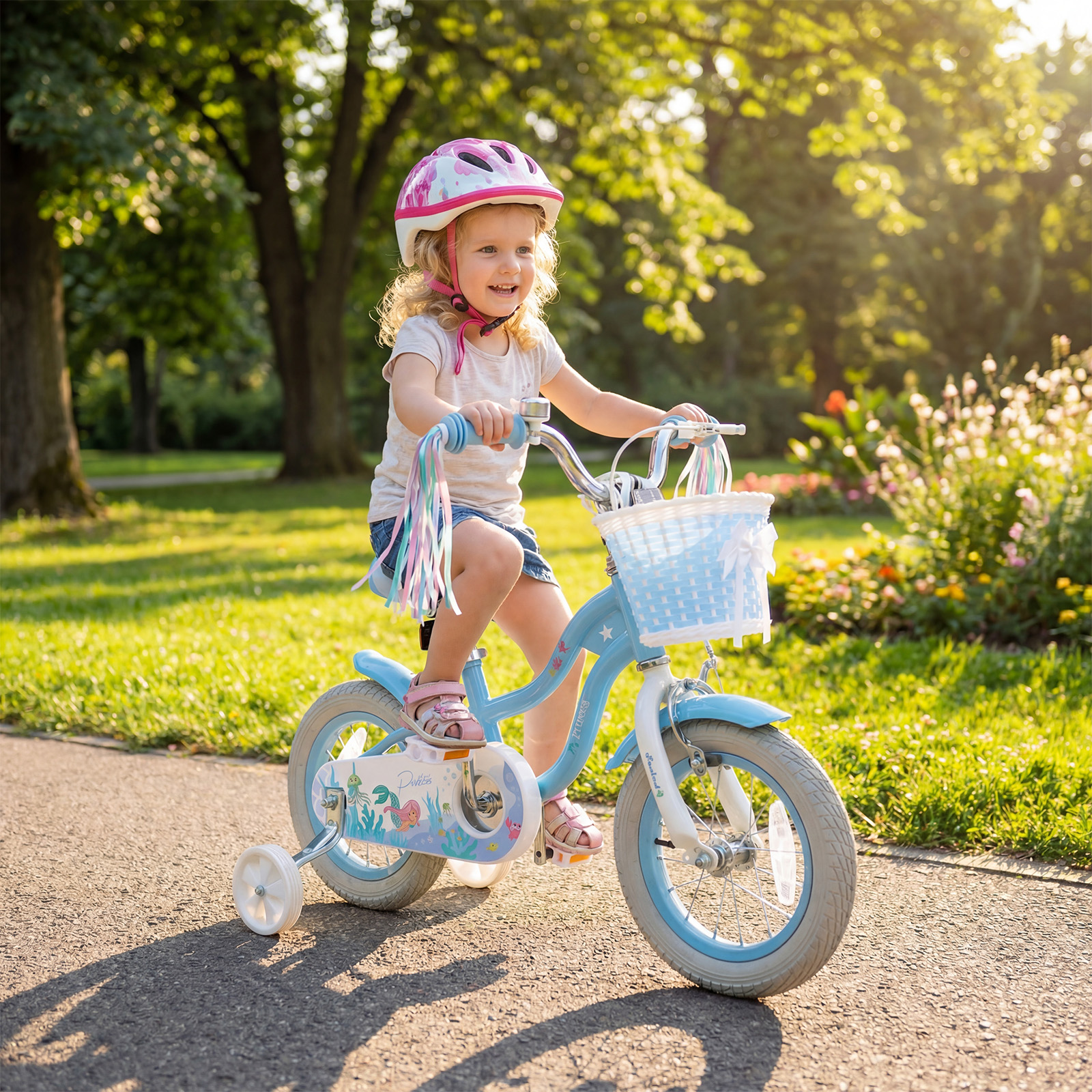 Costway 12" Kids Bike with Removable Basket and Streamers photo 4