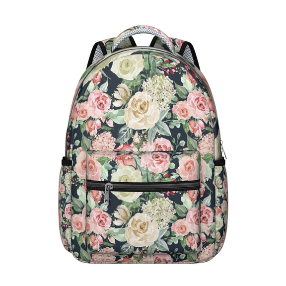 Pioneer Flower Backpack for School,Cute School Bag,Schoolbag with Adjustable Shoulder Straps & Padded Back,15.3"x11"x7.1".﻿