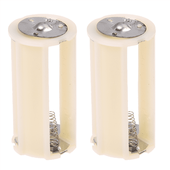 2X White Cylinder Battery Holder Adapter for 3X1.5V AA Batteries
