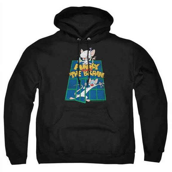 Trevco Sportswear WBT921-AFTH-2 Pinky & The Brain Ol Standard Adult Pullover Hoodie, Black - Medium