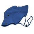 thumbnail image 3 of Glory Max Classic 100% Cotton Wide Brim Bucket Hat Summer Outdoor Boonie Blue Hats, 3 of 5