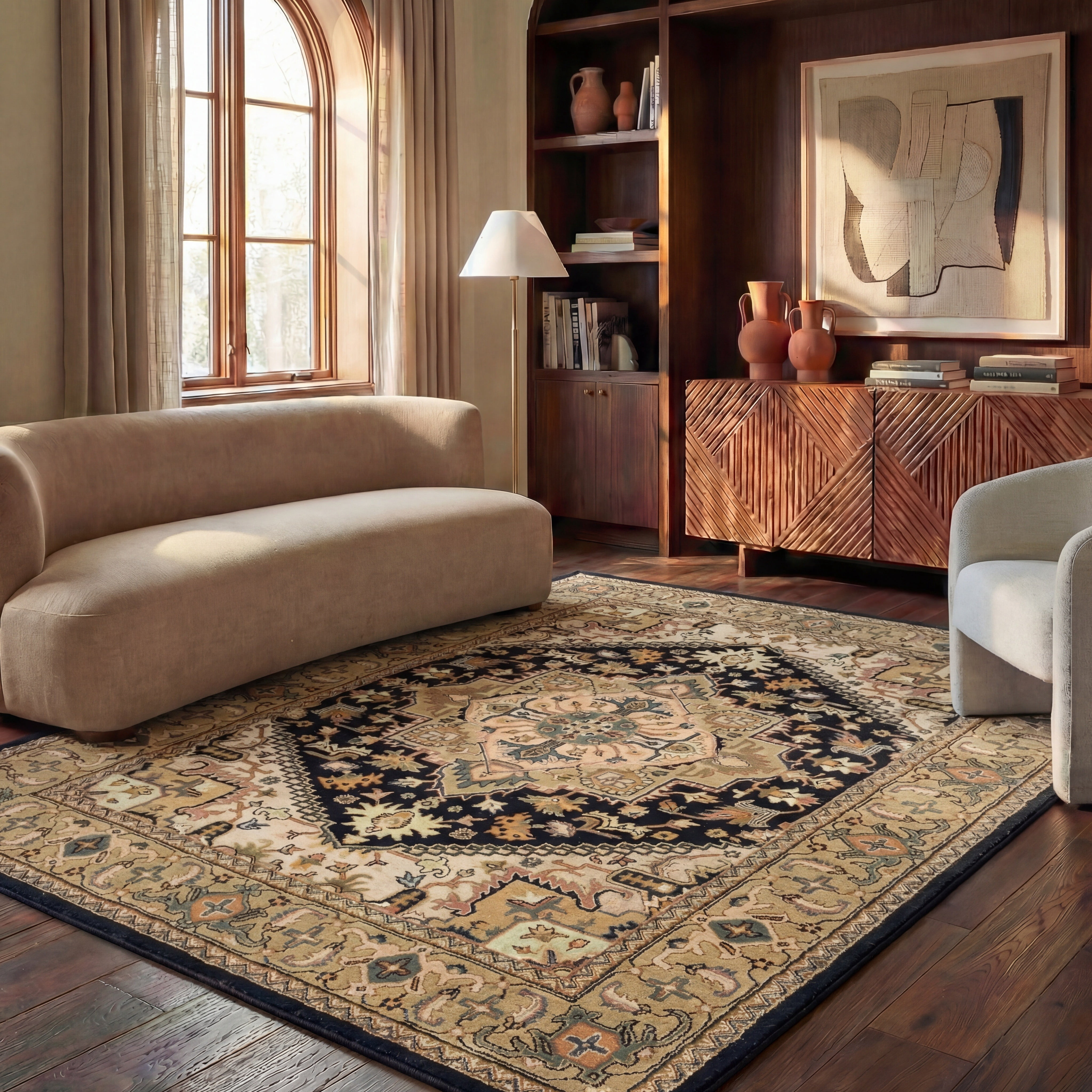 Safavieh Heritage York Oriental Wool Area Rug, Black/Gold, 10' x 14'