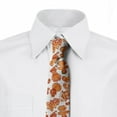 thumbnail image 2 of Christmas Necktie, Gingerbread Cookie, Dress Tie, 3.7", Pale Brown and White, by Ambesonne, 2 of 3