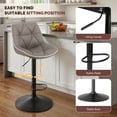 thumbnail image 5 of Set of 2 Adjustable Swivel Counter Height Bar Stools with Back, Modern Armless Upholstered Seat for Kitchen Island Home Bar, 5 of 7