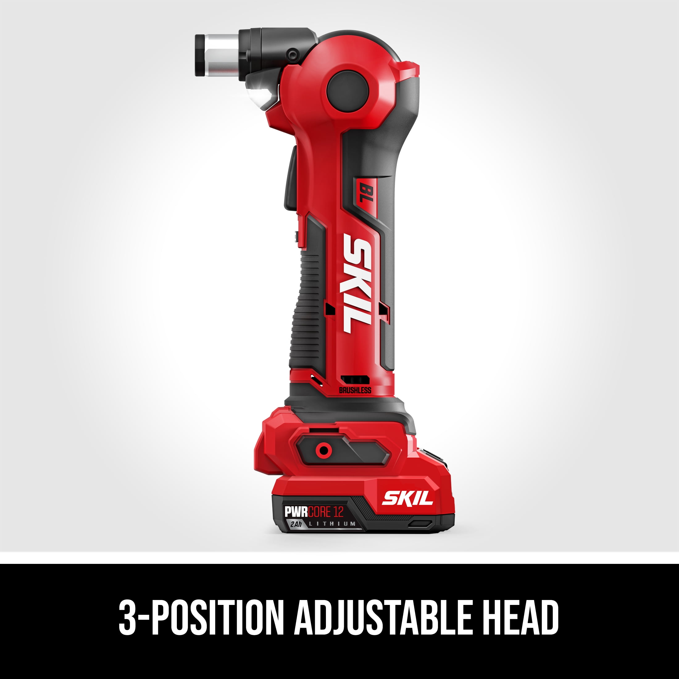 SKIL AH6552A-11 PWR CORE Brushless 12V Auto Hammer Kit, 3 Position Adjustable Head, 2.0Ah Battery and Charger
