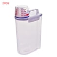 thumbnail image 1 of 2 Pieces Cereal Dispenser Storage Box Case Cereal dispenser storage box Kitchen Foods Rice Flour Container Moisture Proof with Measurer Cup, 1 of 9