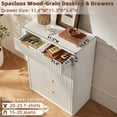 thumbnail image 6 of LEYAOYAO Fluted Dresser Set of 3, 2+4 Drawer Dresser and 2 Two-Drawer Nightstands with Open Storage Shelves, Bedroom Furniture with Charging, White, 6 of 9