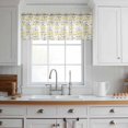 thumbnail image 3 of Yellow Blue Spring Floral Valance Curtains for Kitchen/Living Room/Bathroom/Bedroom Window, Rod Pocket Small Topper Half Short Window Curtains Voile Sheer Scarf, Summer Botanical Farmhouse 42"x12", 3 of 8