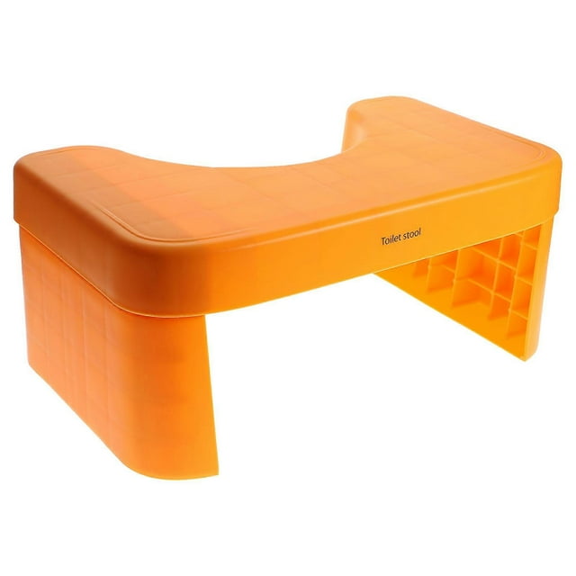 Orange Plastic Kids Toilet Stool with Antiskid Design and Stable Support for Home Use 12.5 x 9.8 x 7.9 inches