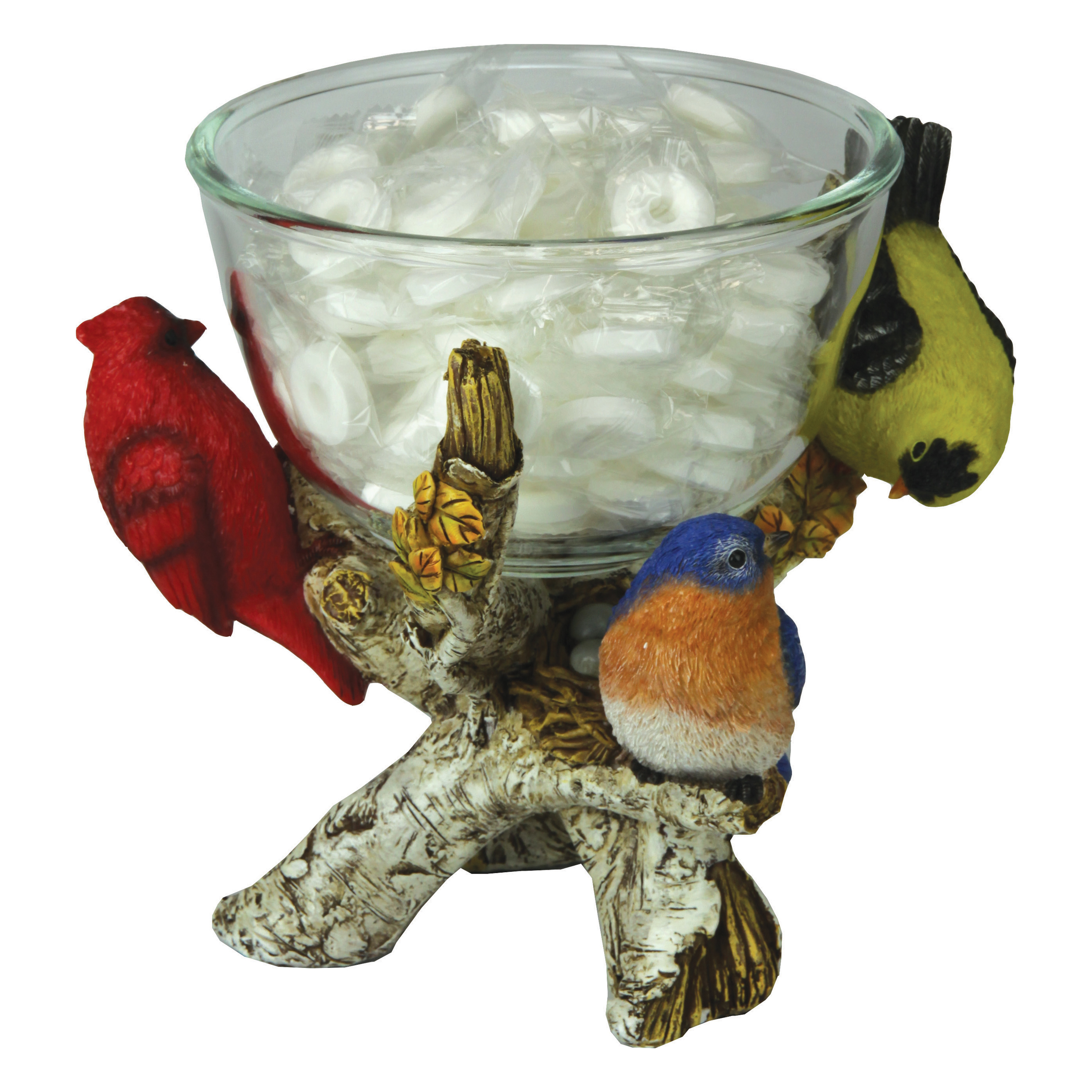 Bird Glass Candy Dish with Birch Branches, Decorative Bowl Walmart