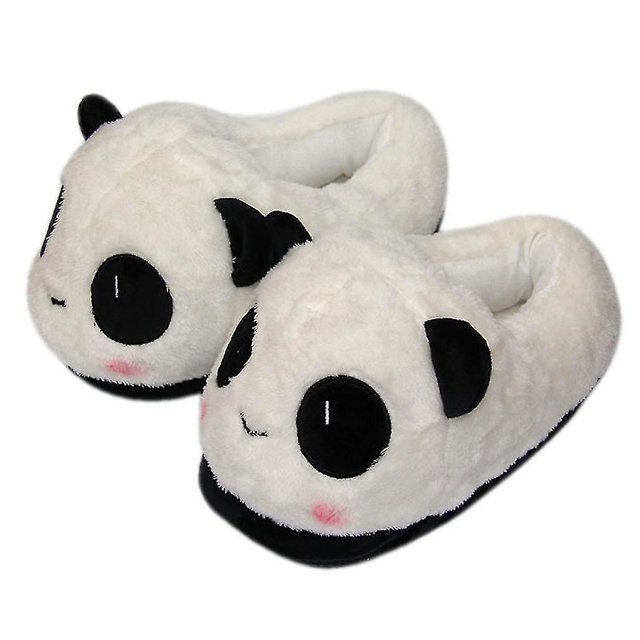 Pantuflas de peluche de panda para casa, zapatillas de algodón interior, belita Amy Afortunado Sencillez