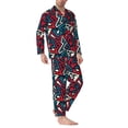 thumbnail image 2 of KLL Geometric Elements Sleepwear Mens Flannel Pajamas,Long Cotton Pj Set, 2 of 7