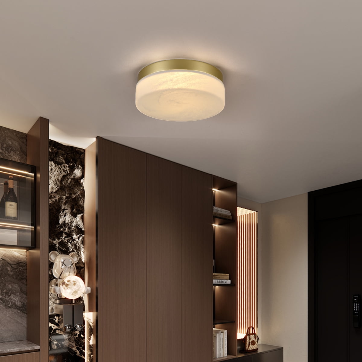 12 Inch LED Ceiling Light, 24W Flush Mount Ceiling Light,Round Low Profile Ceiling Lights for Bedroom, Living Room, Dining Room(White)