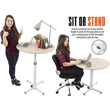 Adjustable Height Multifunctional Round Table Perfect Use For Tail Sit To Stand Desk Side And More Canada Adjustable Height Multifunctional Round, How To Use A Round Table As Desk